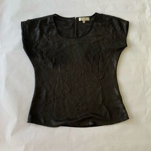 Olive & Oak Sheer Black Tee with Shimmer Sz S